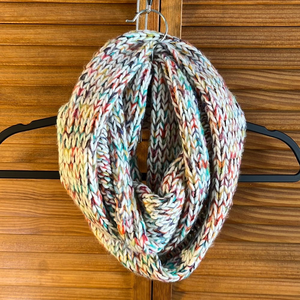 Loft Multicolored Knitted Infinity Loop Scarf